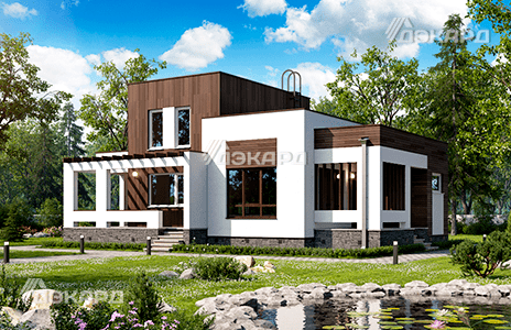 каркасный дом в базовой комплектации Арбон – 162,8 м² (10,5 м х 14,0 м)