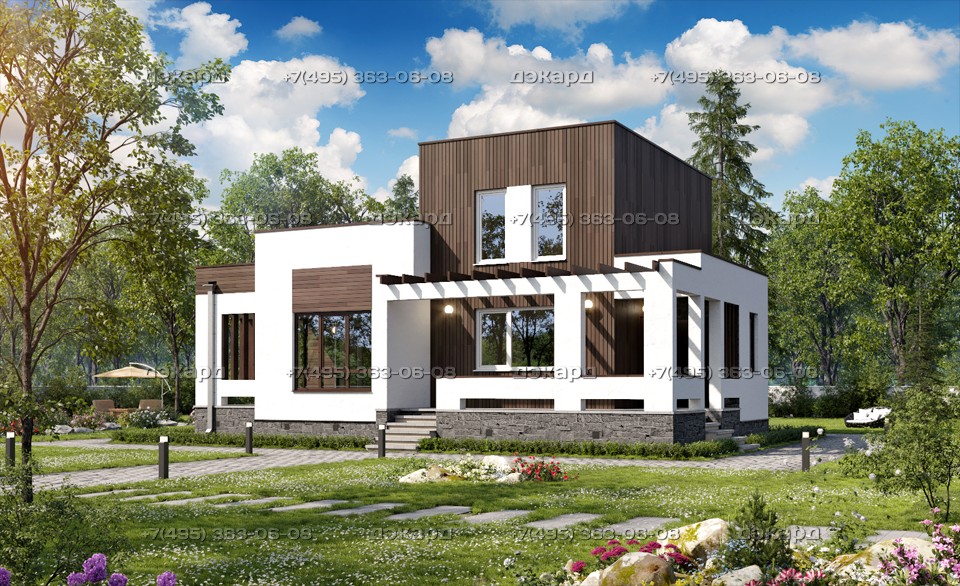 проект стильного дома с террасой Арбон-164
