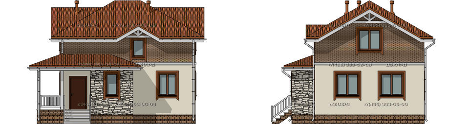 фасад двухэтажного дома проекта Берген-132 – фото 1