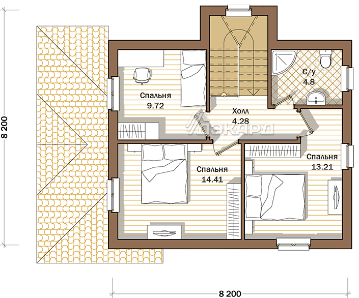 планировка второго этажа дома Давос-135