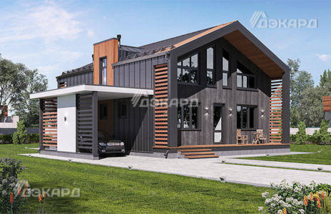каркасный дом в базовой комплектации Эндер – 270,1 м² (15,0 м х 14,0 м)