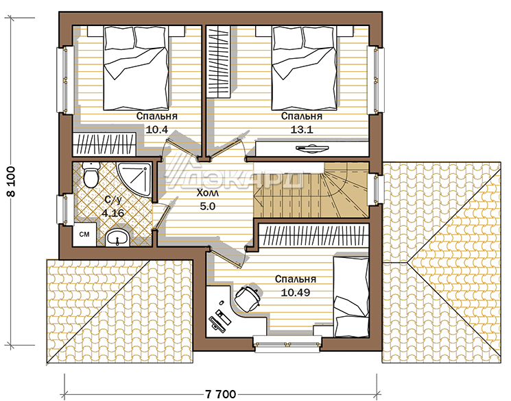 поэтажный план дачного дома Фауст-126 – фото 2