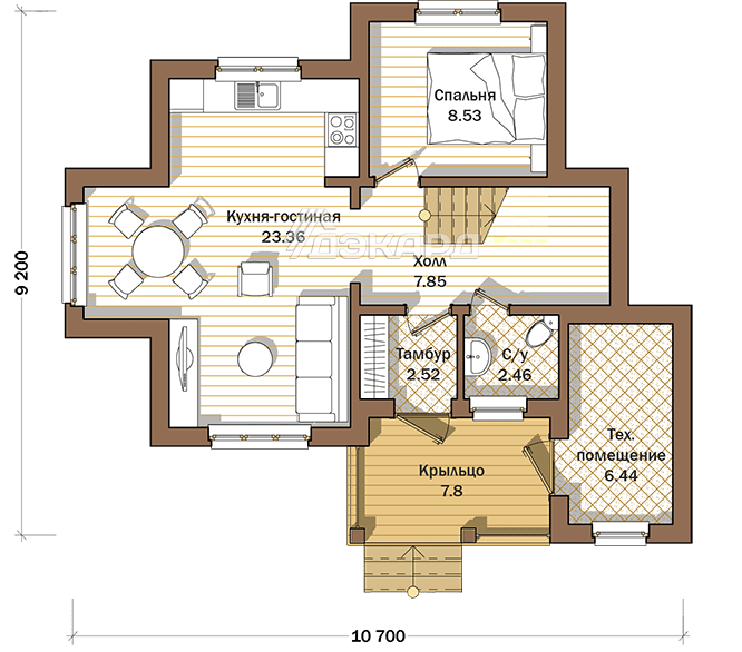 поэтажный план каркасного дома Флимс-120 – фото 1