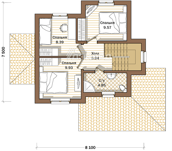 поэтажный план каркасного дома Флимс-120 – фото 2