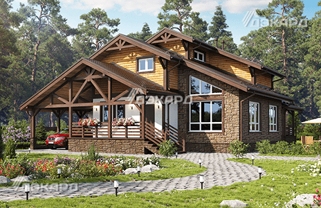 проект дома шале в альпийском стиле Хифлау-290