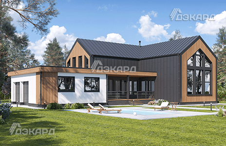 каркасный дом в базовой комплектации Кайстен – 385,5 м² (13,5 м х 22,7 м)