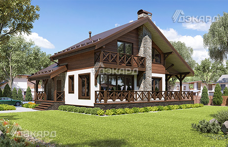 каркасный дом в базовой комплектации Утвиль – 217,6 м² (11,5 м х 13,45 м)