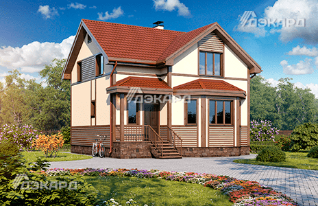 каркасный дом в базовой комплектации Варна – 141 м² (9,1 м х 8,6 м)